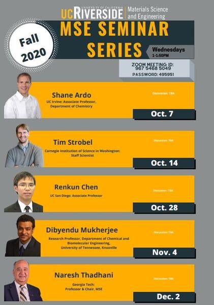MSE Fall 2020 Speaker Series Schedule